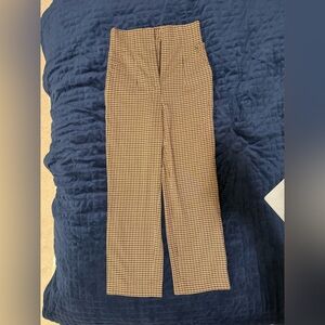 Zara Brown Checkered Trousers